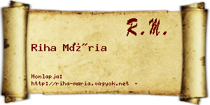 Riha Mária névjegykártya