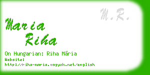 maria riha business card